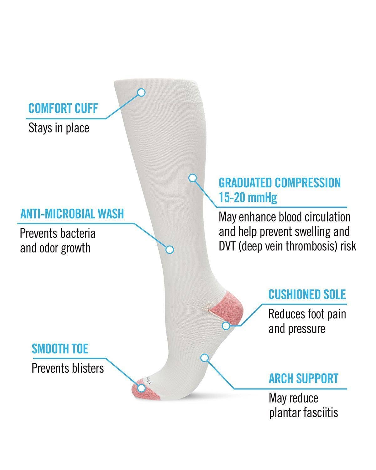 Solid Cotton Compression Socks