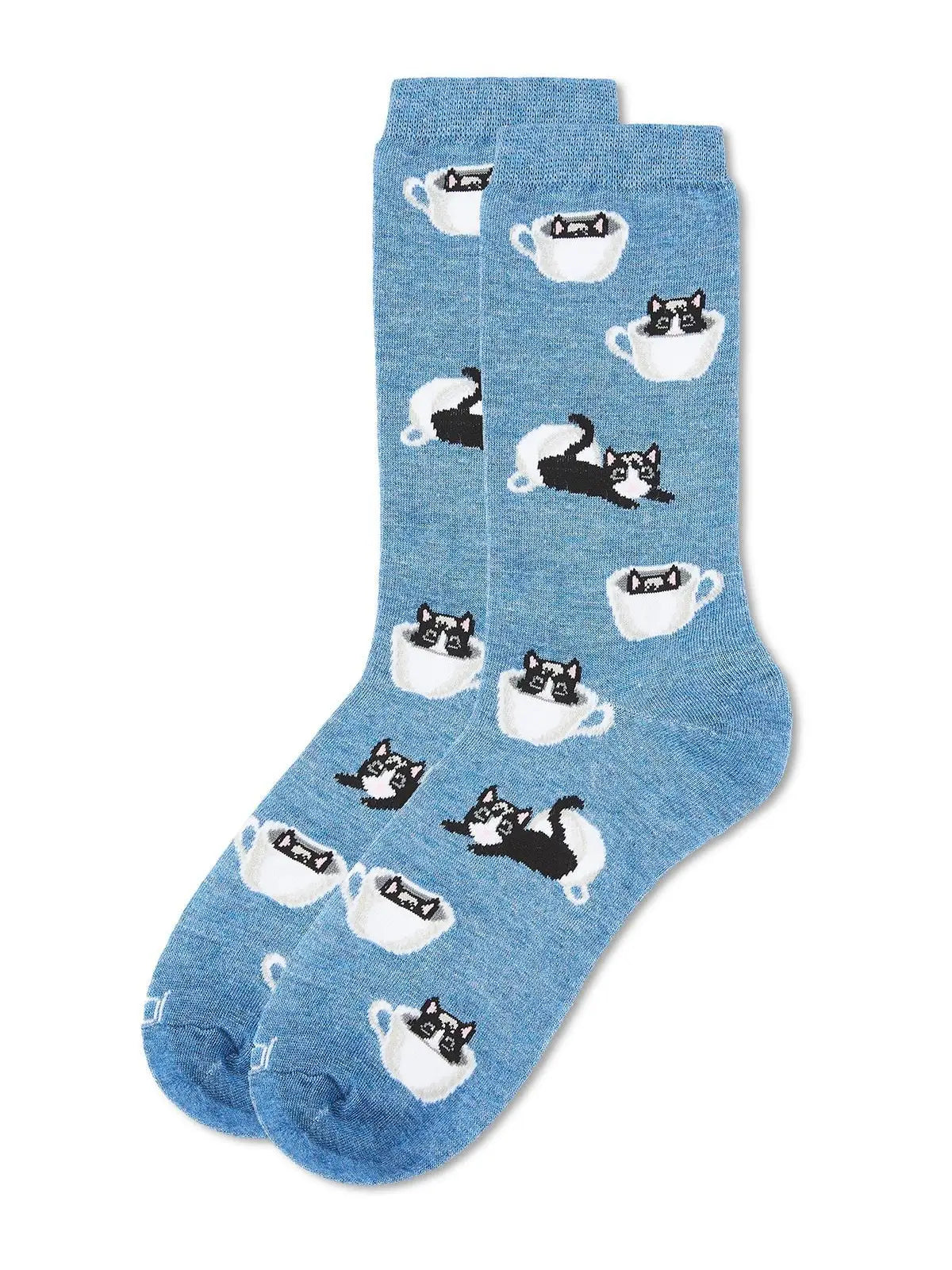 Cup O' Cats Bamboo Blend Crew Socks
