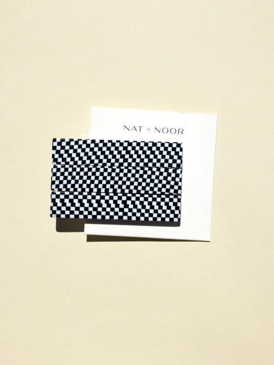 Flora Clip - Black And White Checkered