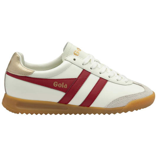 Classics Women's Torpedo Leather Sneakers - Off White/Deep Red/Gold