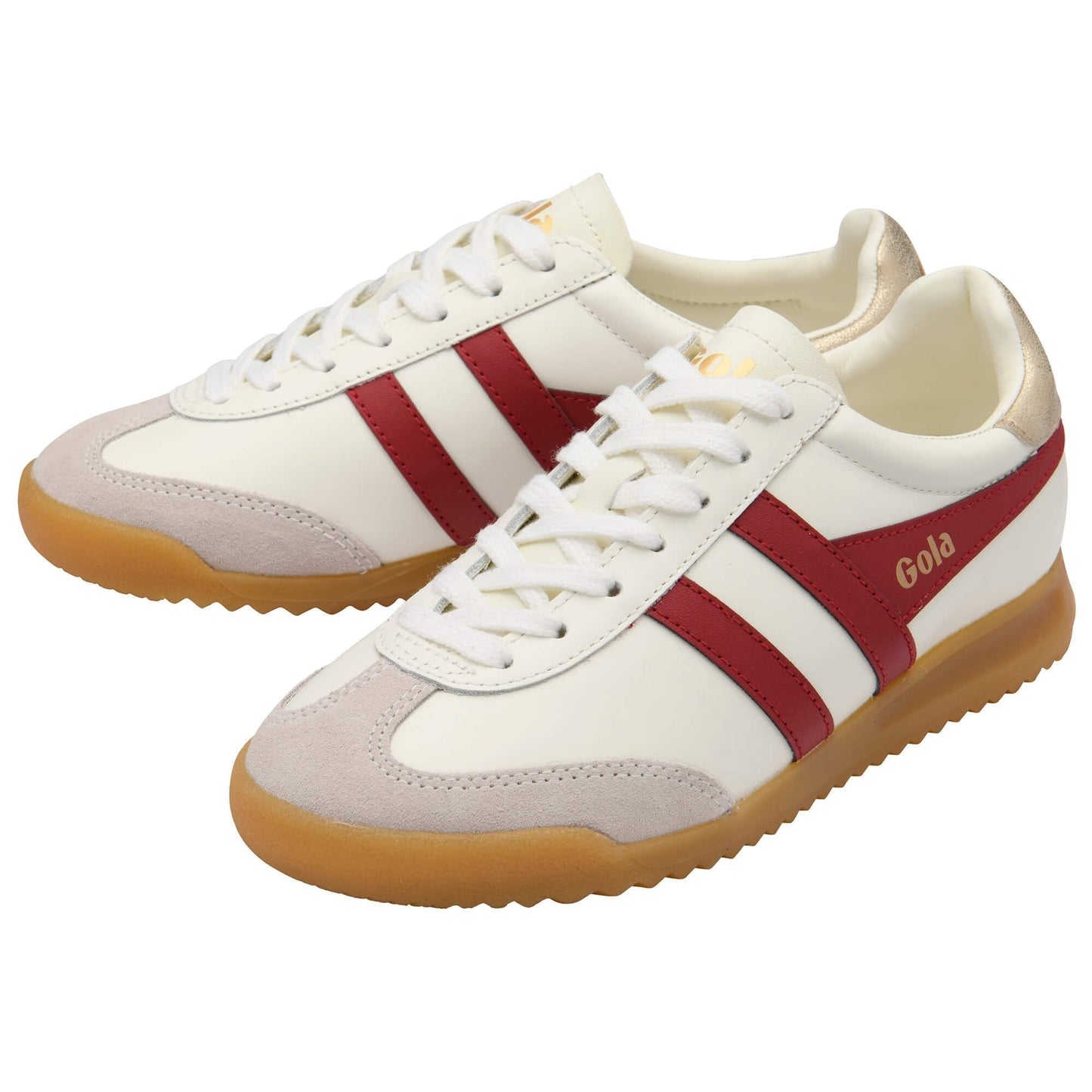 Classics Women's Torpedo Leather Sneakers - Off White/Deep Red/Gold