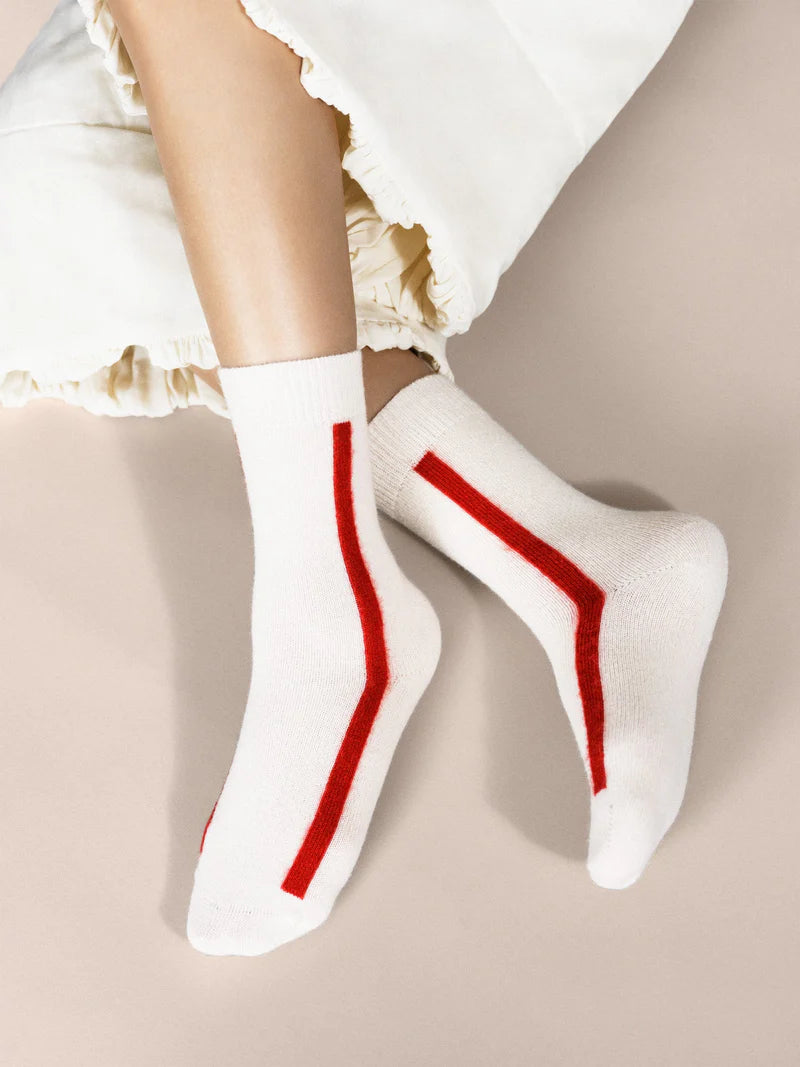 Racing Stripe Cashmere Crew