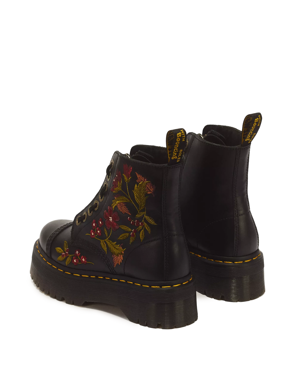 Sinclair Floral Wanama Leather Lace Up Boots