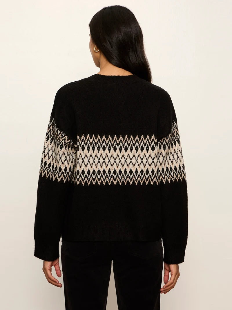 Argyle Crew Pullover Black Argyle