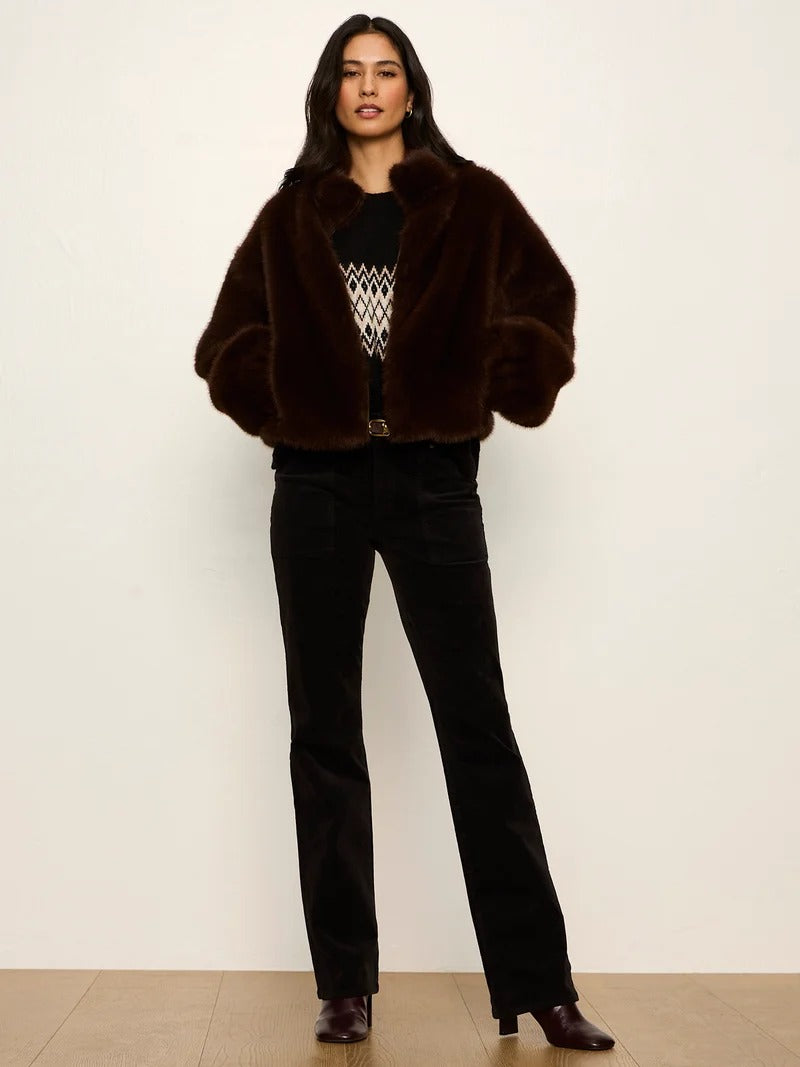 Everest Fur Bomber Bordeaux