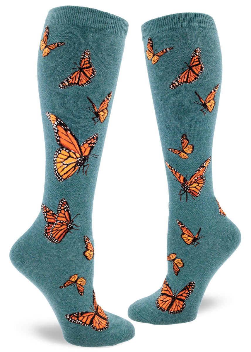 Women's Monarch Butterfly Knee-High Socks