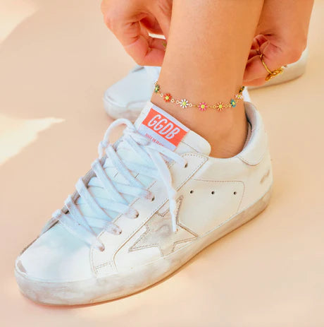 Daisy Multicolor Gold Anklet