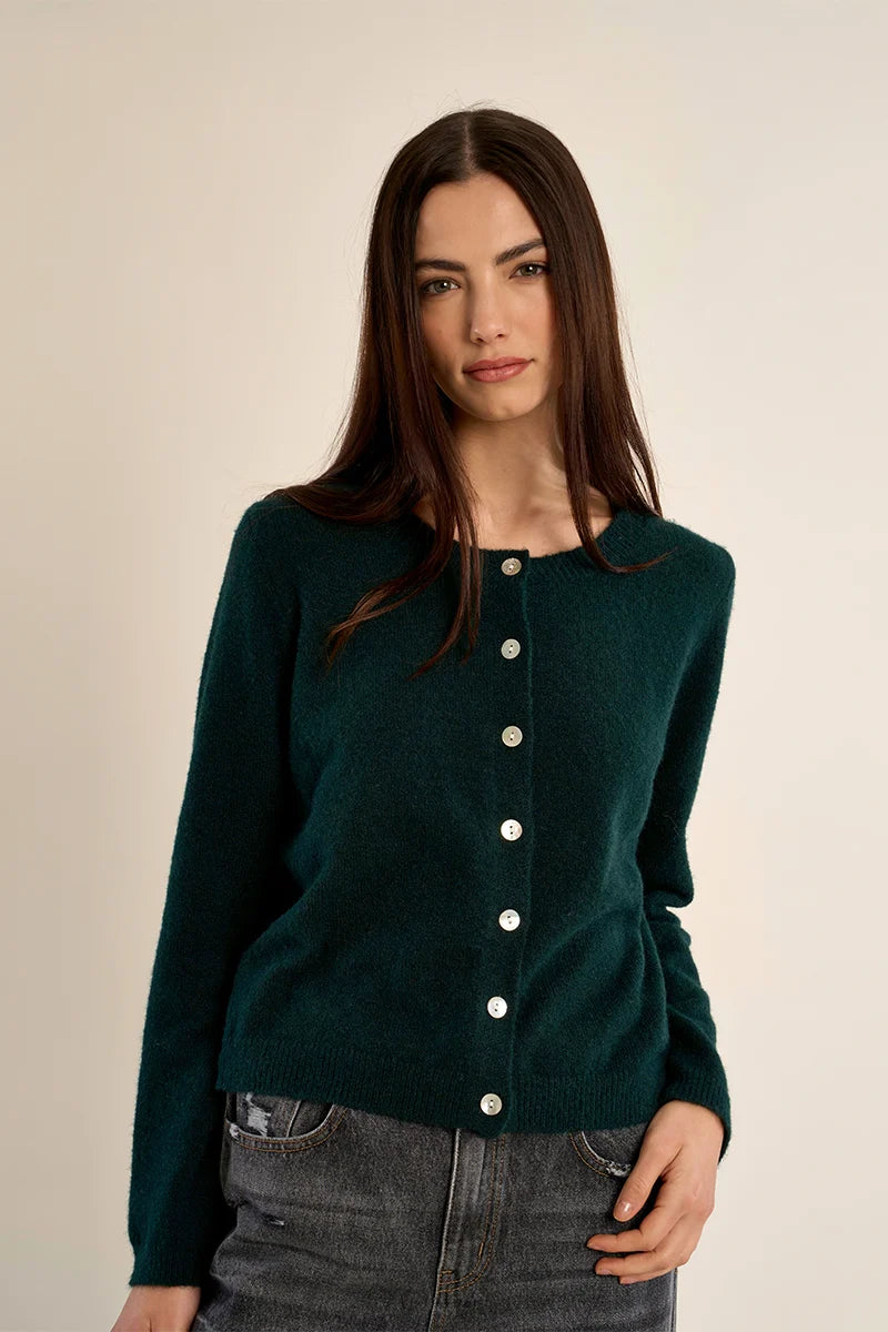Knitted Cardigan With Round Neck (LAS142EN)