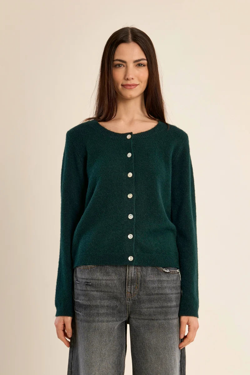 Knitted Cardigan With Round Neck (LAS142EN)
