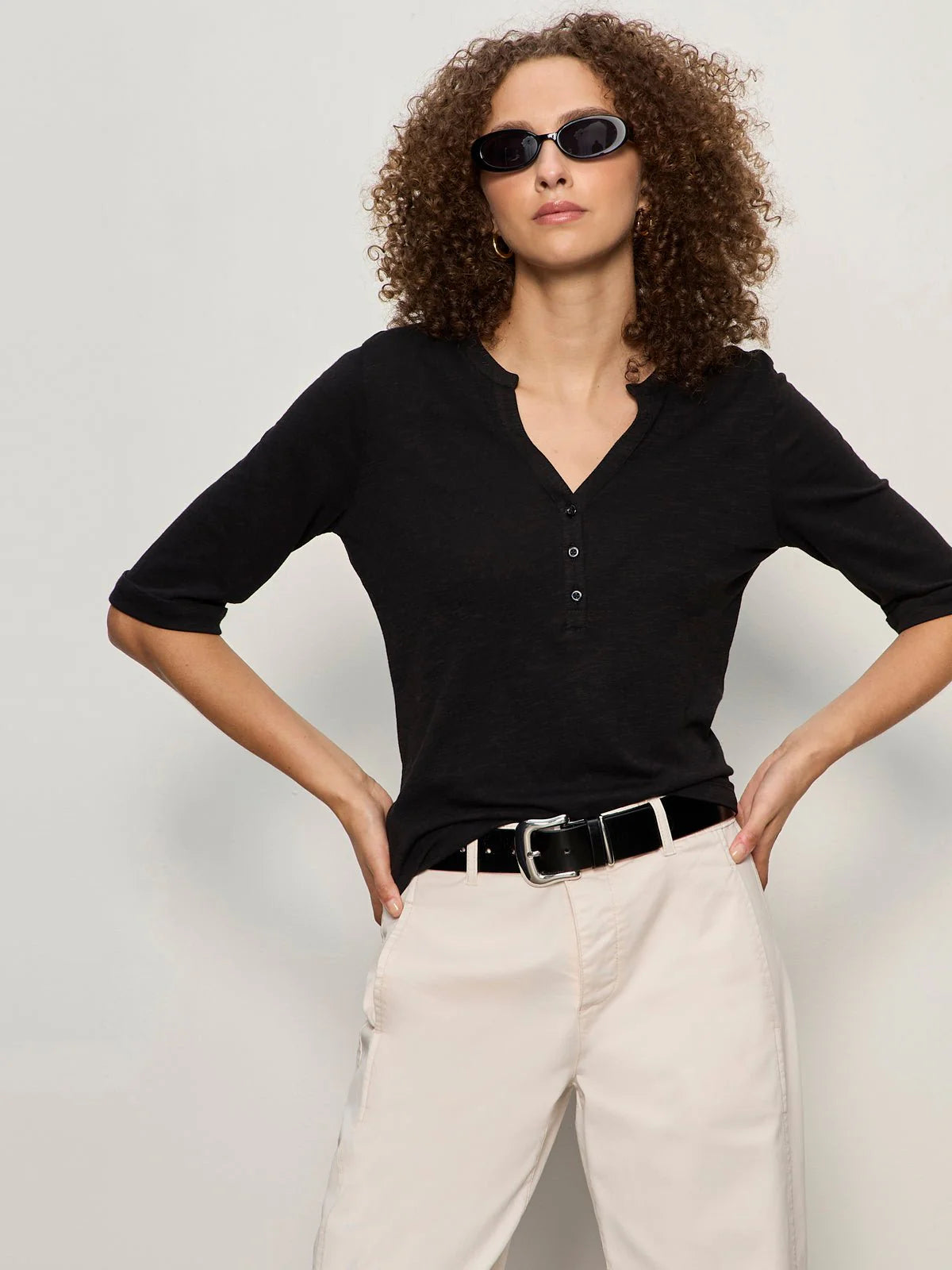 Rolled Sleeve Tee - Black