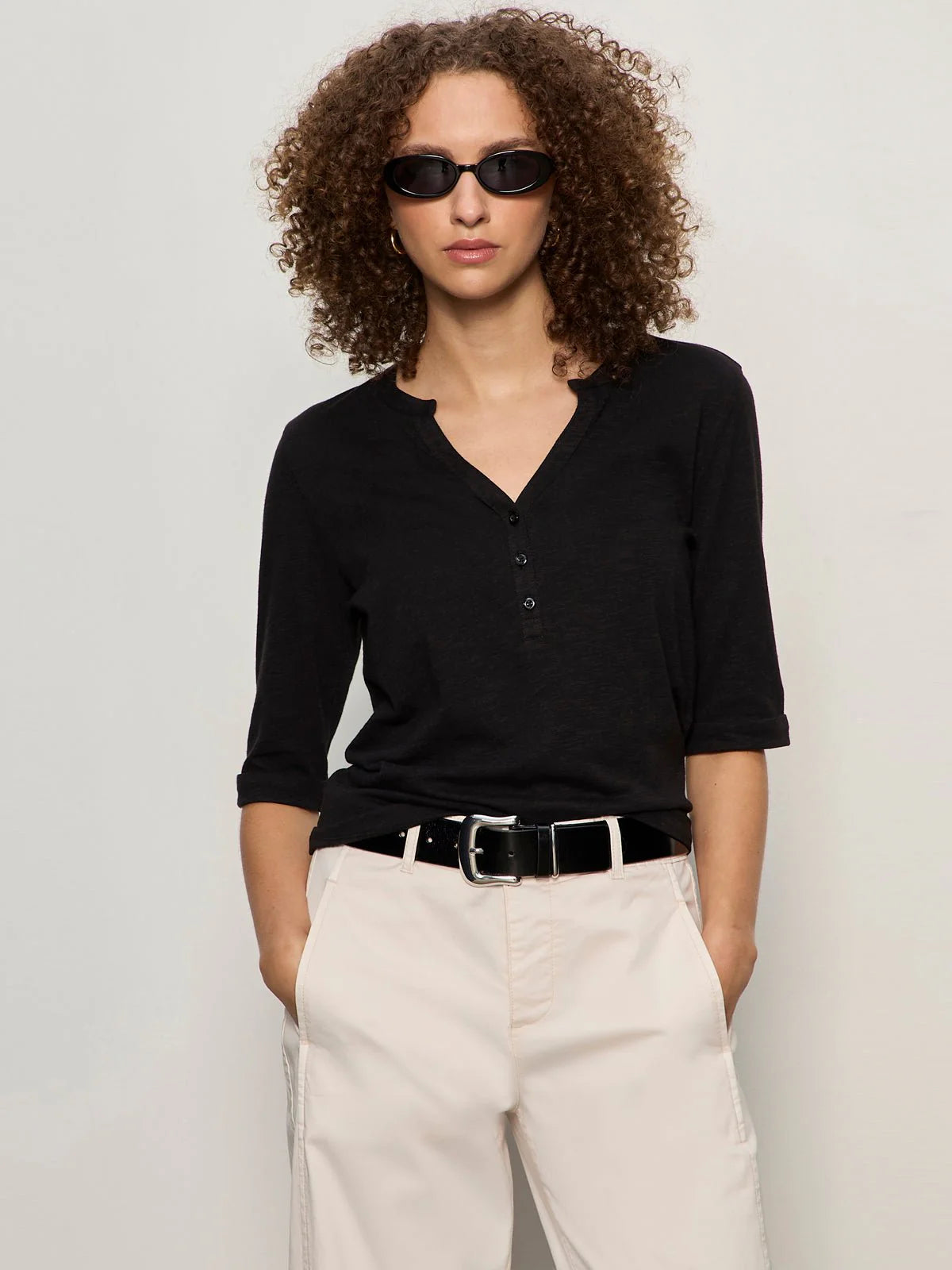 Rolled Sleeve Tee - Black