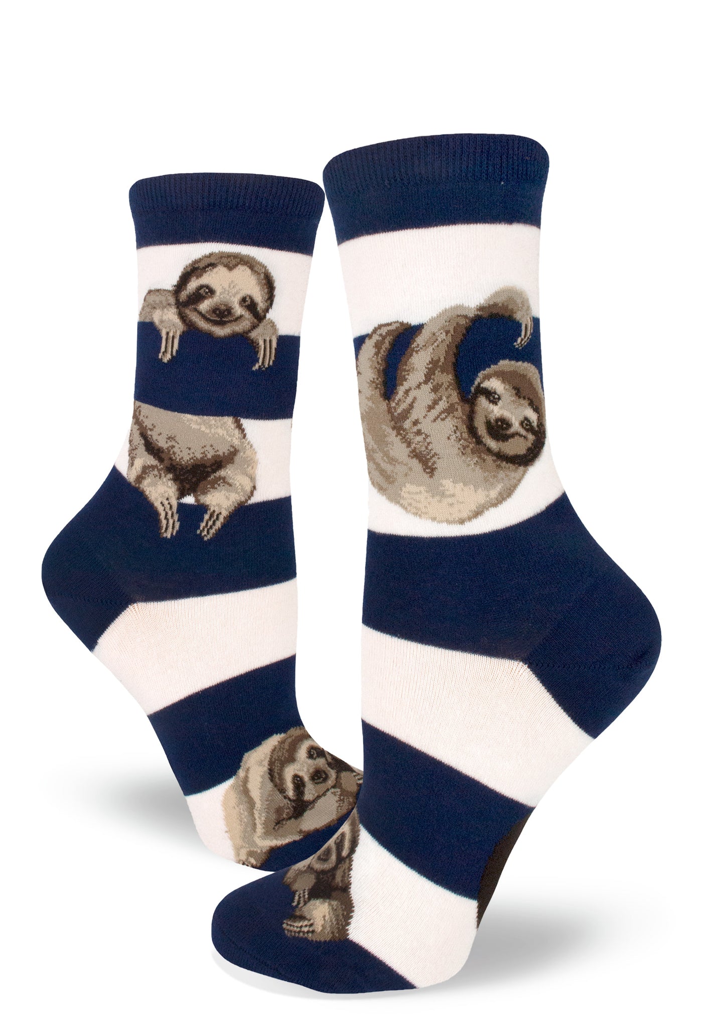 Sloth stripe women's crew socks
