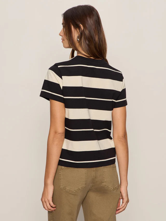Timeless Tee - Vanilla Creme/Black Stripe