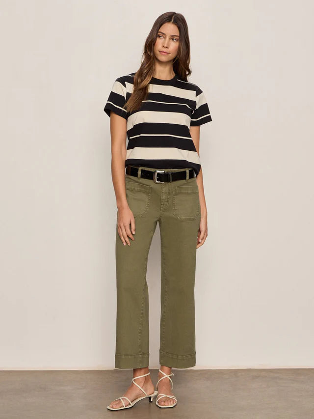 Timeless Tee - Vanilla Creme/Black Stripe