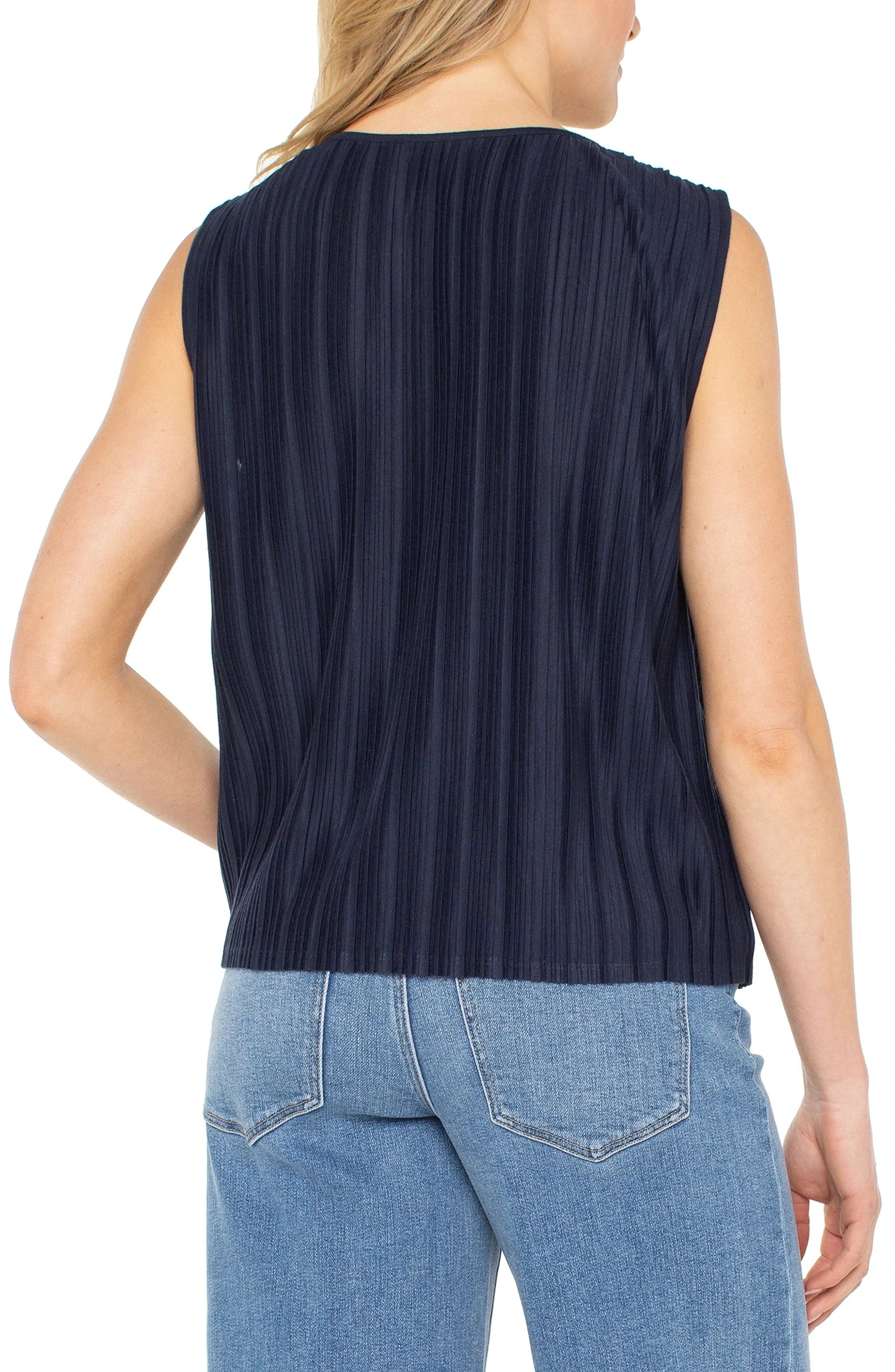 Sleeveless Crew Neck Knit Top