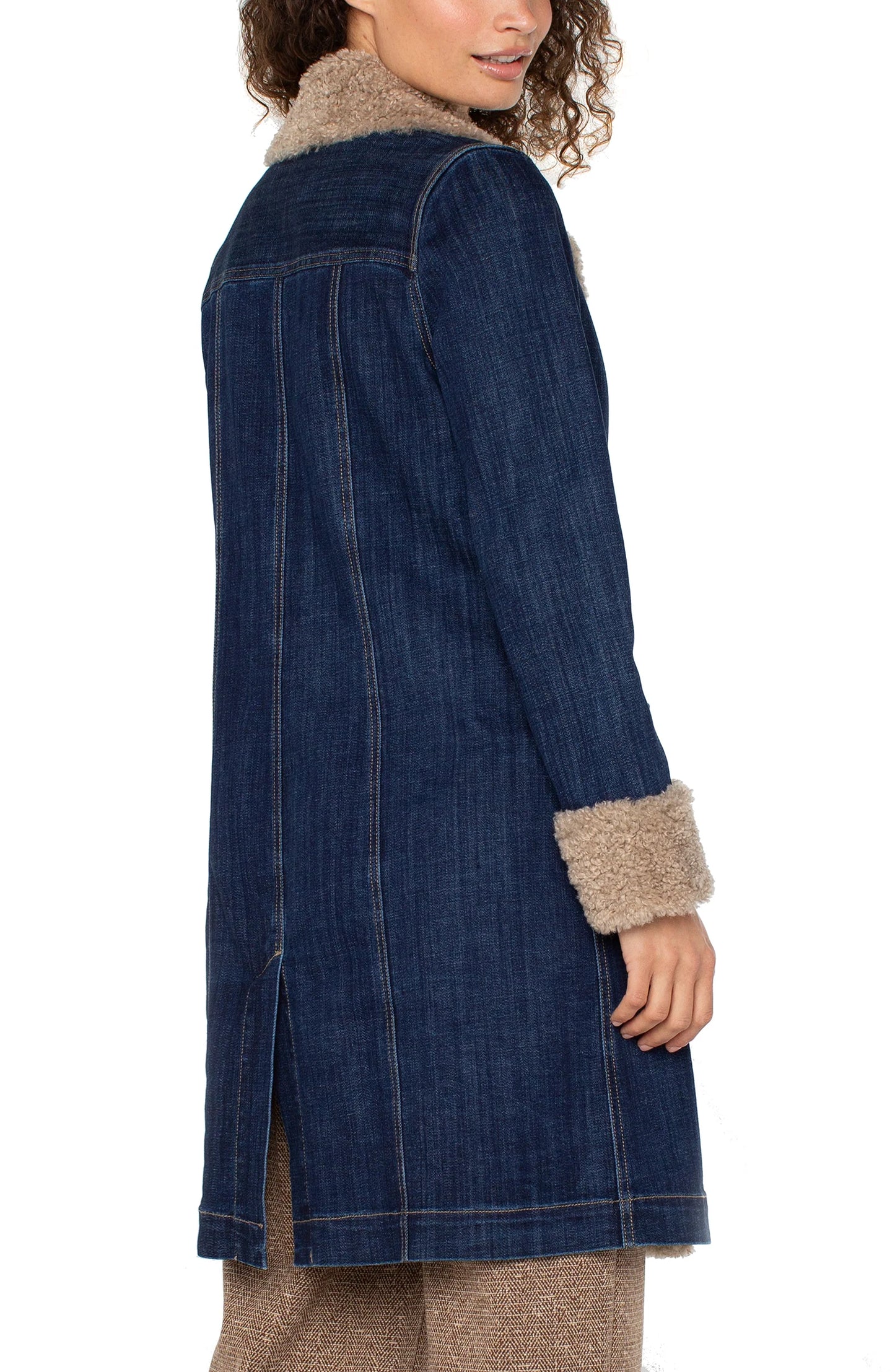 Sherpa Trimmed Notch Collar Jacket