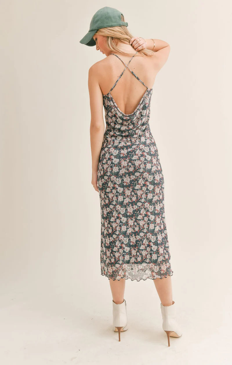 Dreamchaser Back Cowl Midi Dress