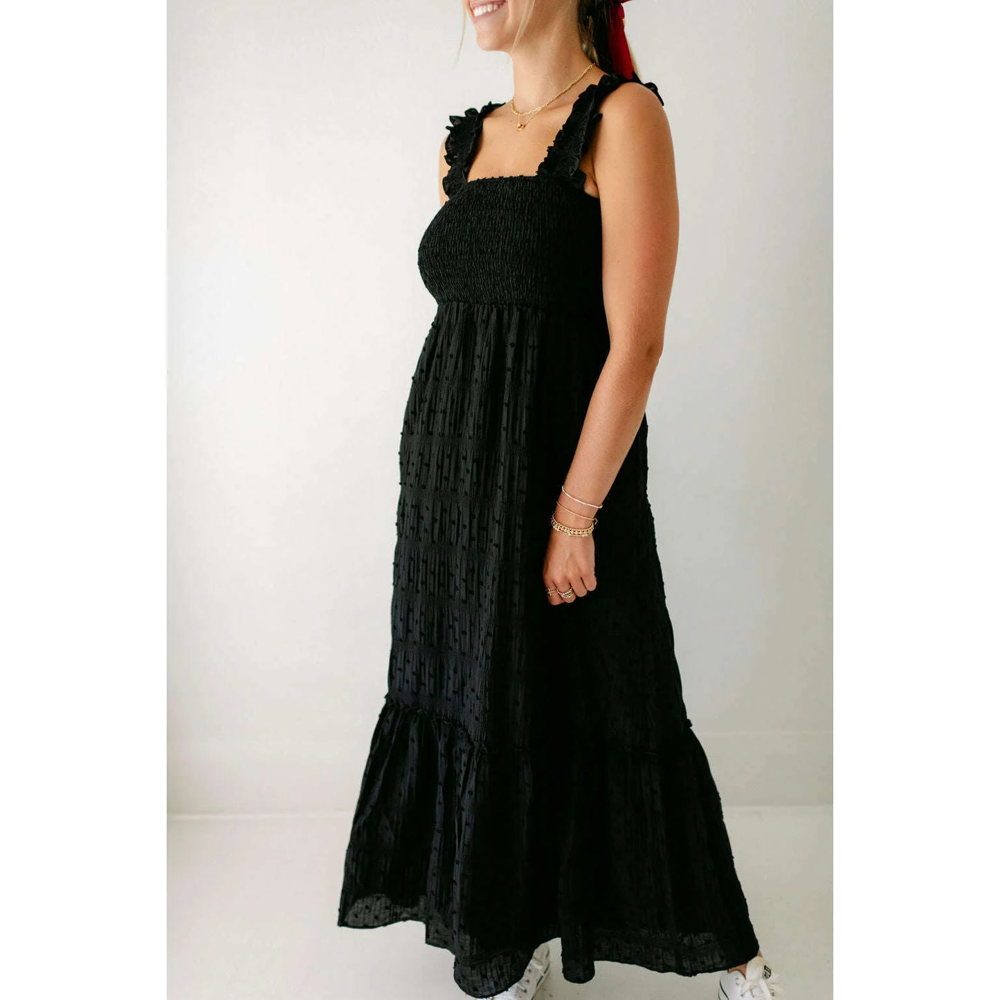 Dylan Smocked Black Dress