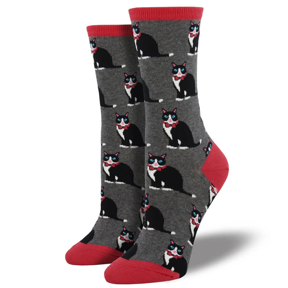 Tuxedo Cats Graphic Cotton Crew Socks