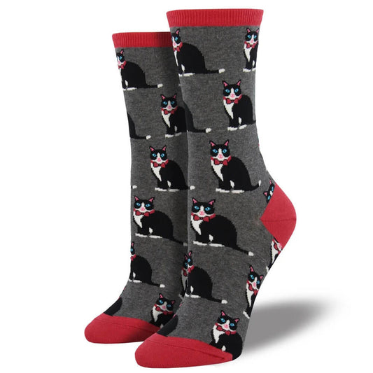 Tuxedo Cats Graphic Cotton Crew Socks