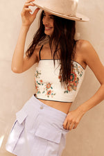 Load image into Gallery viewer, Floral Embroidered Spaghetti Strap Shirt
