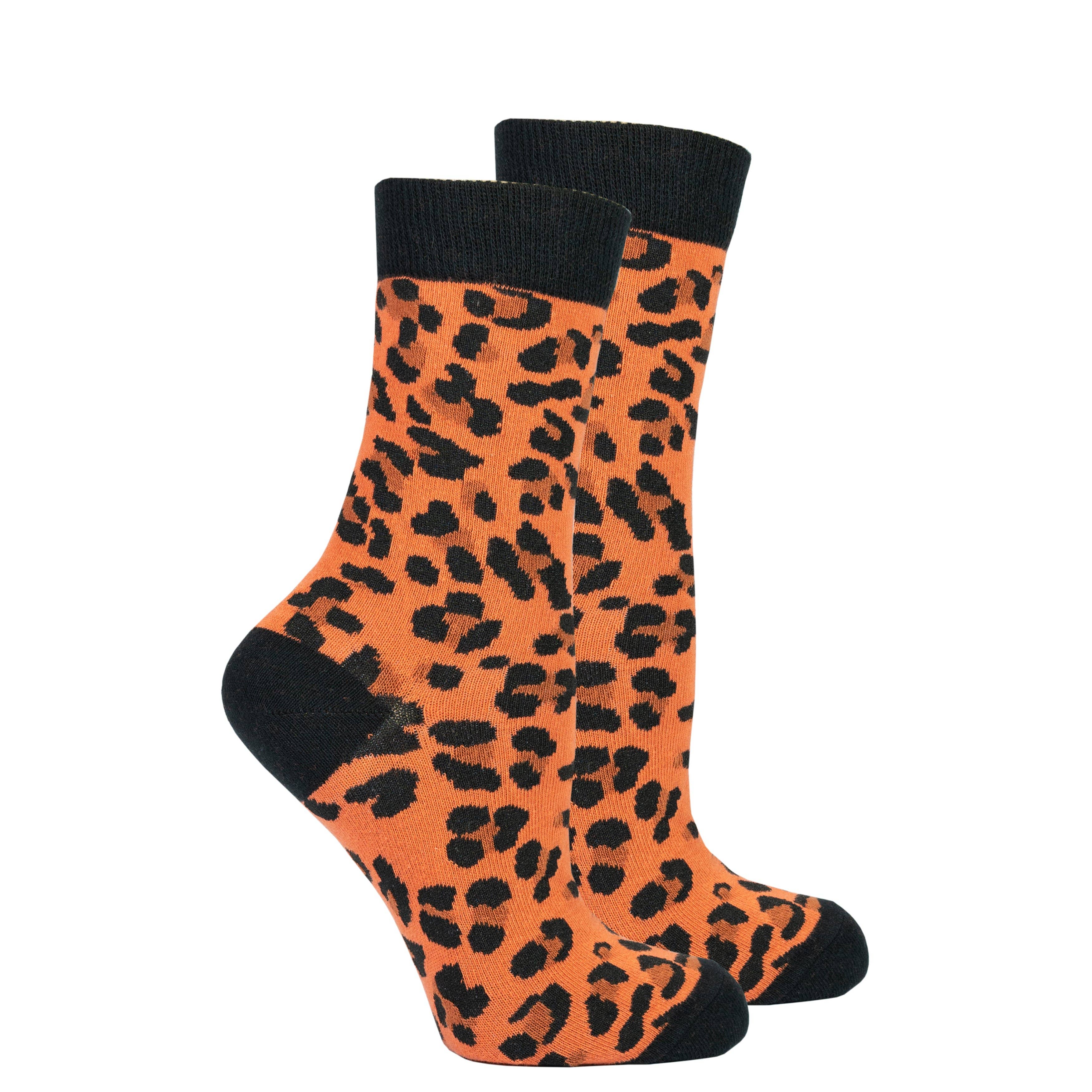 Women's Leopard Crew Socks
