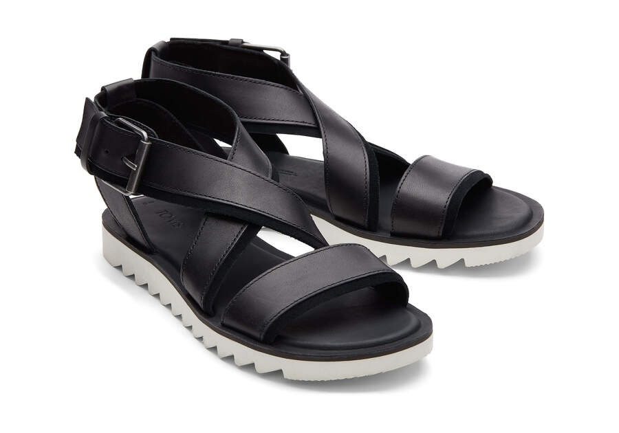 Sidney Sandal Black Leather