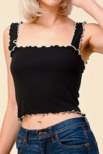 Load image into Gallery viewer, Lacey Ribbed Tank Top
