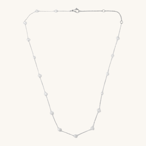 Camille Pearl Necklace - Silver