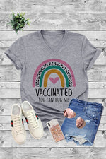 Load image into Gallery viewer, VACCINATED: You Can Hug Me V-Neck Tee
