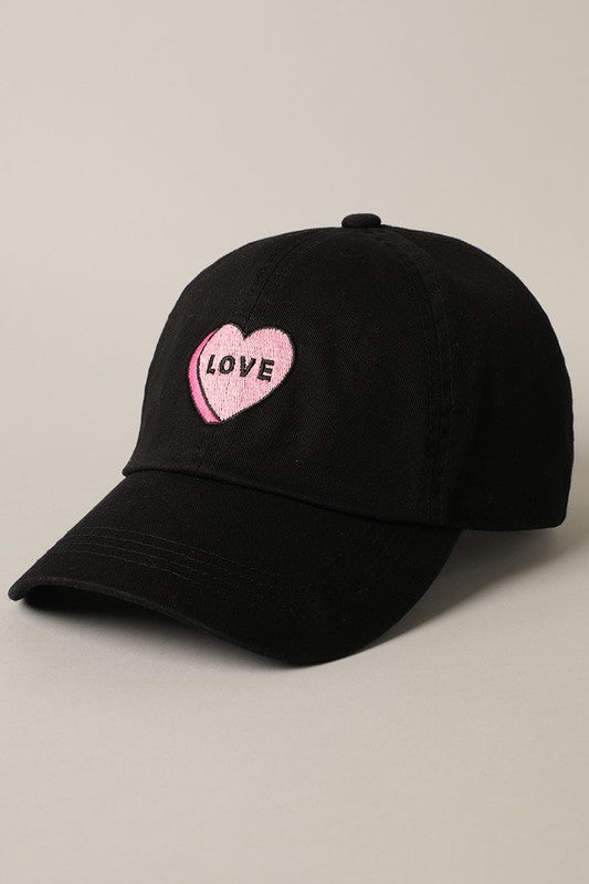 LOVE heart Embroidery Baseball Cap Hat