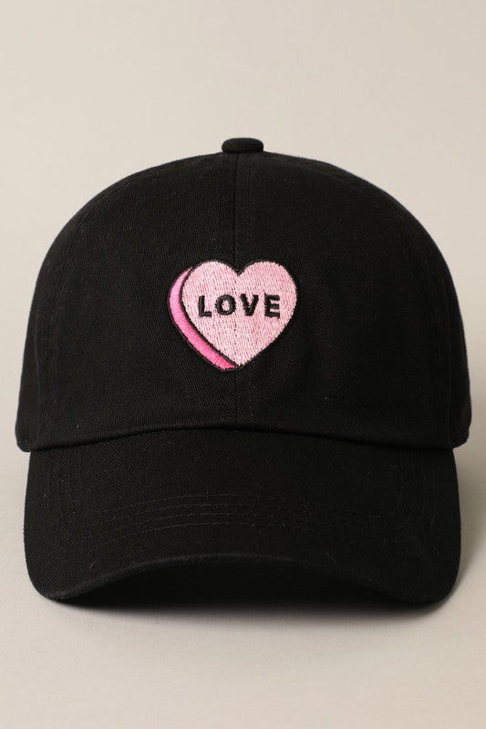 LOVE heart Embroidery Baseball Cap Hat