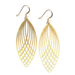 Load image into Gallery viewer, Golden Eclipse Feather Earrings
