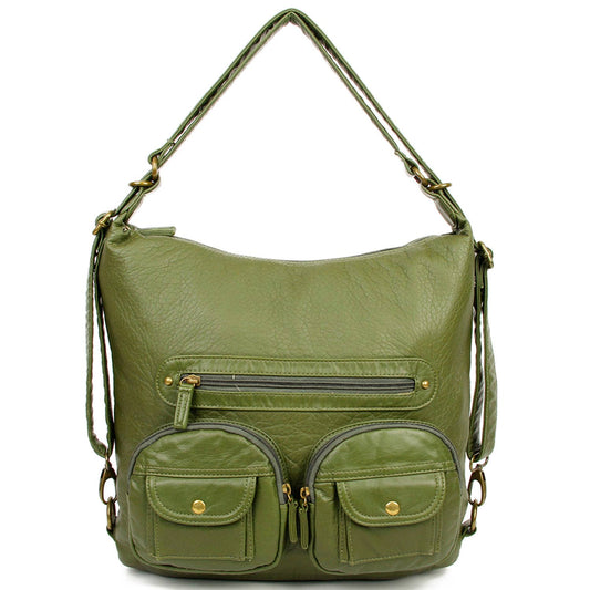Convertible Crossbody Backpack, Army Green