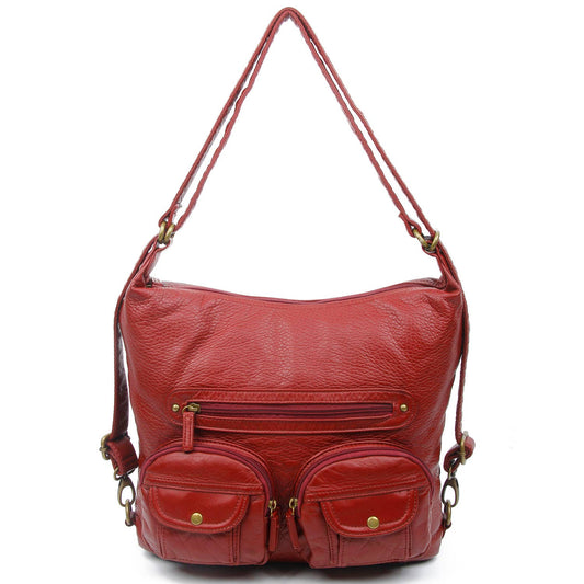 Convertible Crossbody Backpack, Burgundy