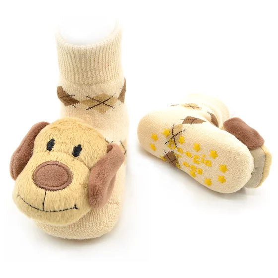 Brown Dog Boogie Toes Rattle Toddler Socks
