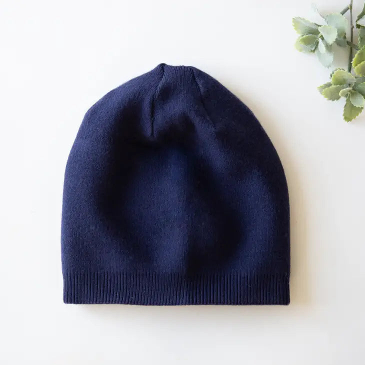 Cashmere Blend Beanie Navy