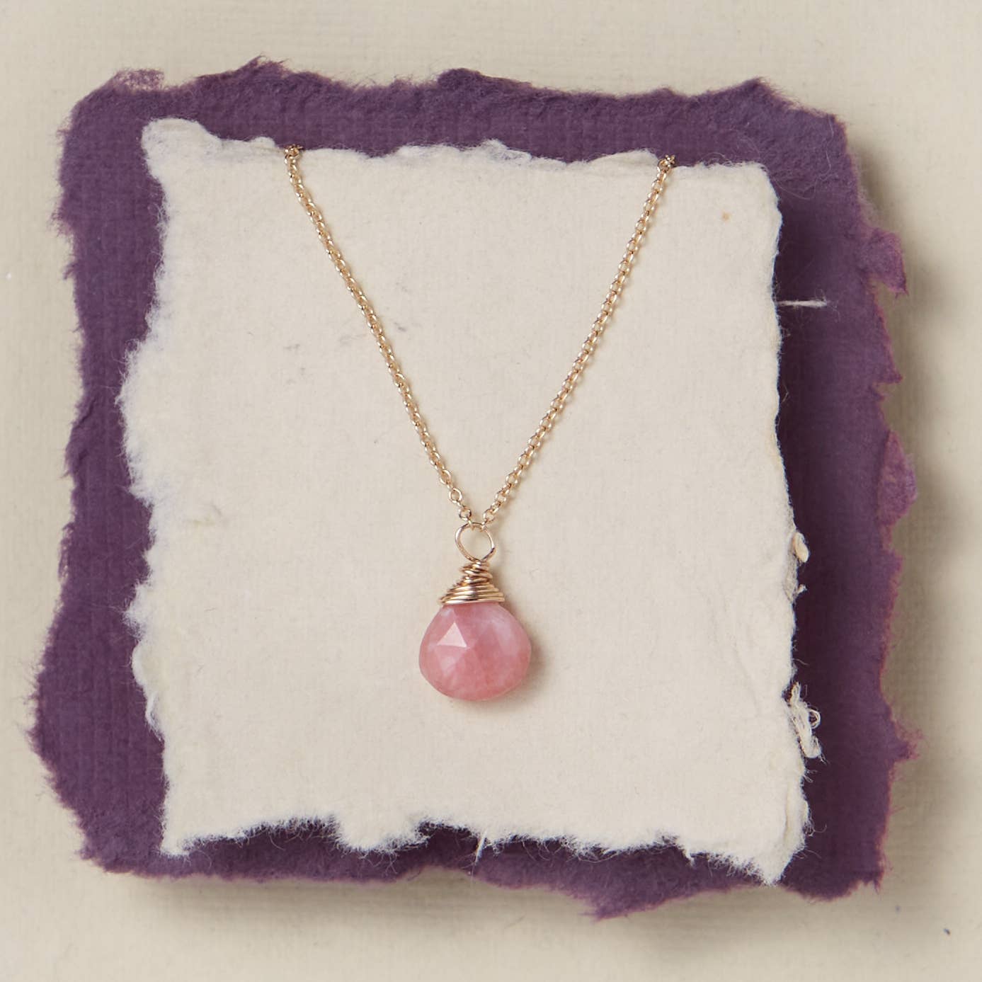 Pink Opal Simple Necklace