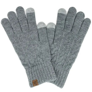 Cable Knitted Smart Touch Gloves