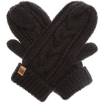 Load image into Gallery viewer, Winter Gloves Cable Knit Mittens with Fleece Lined
