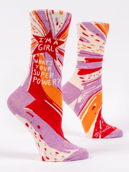 I'm a Girl, What's Your Superpower Women's Crew Socks