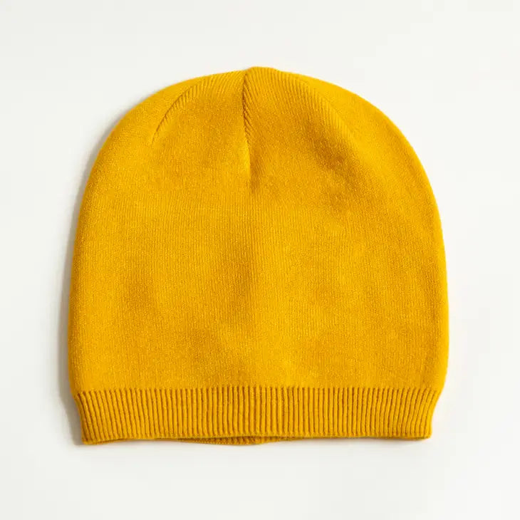 Cashmere Blend Beanie Mustard