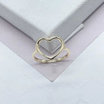 Load image into Gallery viewer, 18k Gold Filled Simple Open Gold Heart Ring
