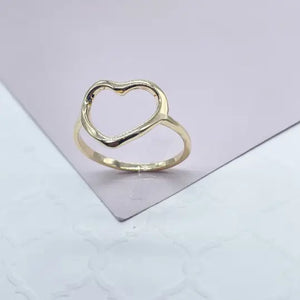 18k Gold Filled Simple Open Gold Heart Ring