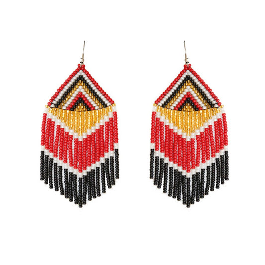 Fire Beaded Earrings