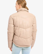 Load image into Gallery viewer, Faux Leather Puffer Jacket
