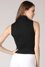 Load image into Gallery viewer, Ribbed Turtleneck Sleeveless Top
