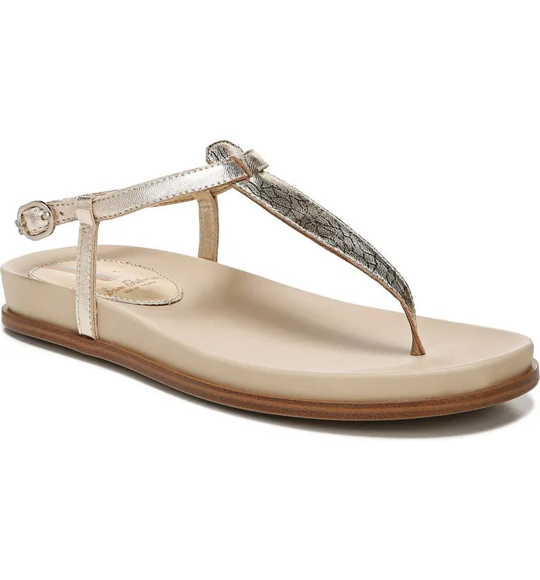 Naomi Thong Sandals Gold Leather