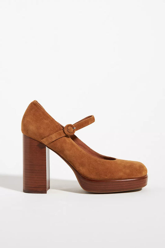 Mary-Ann Heel - Tan Suede