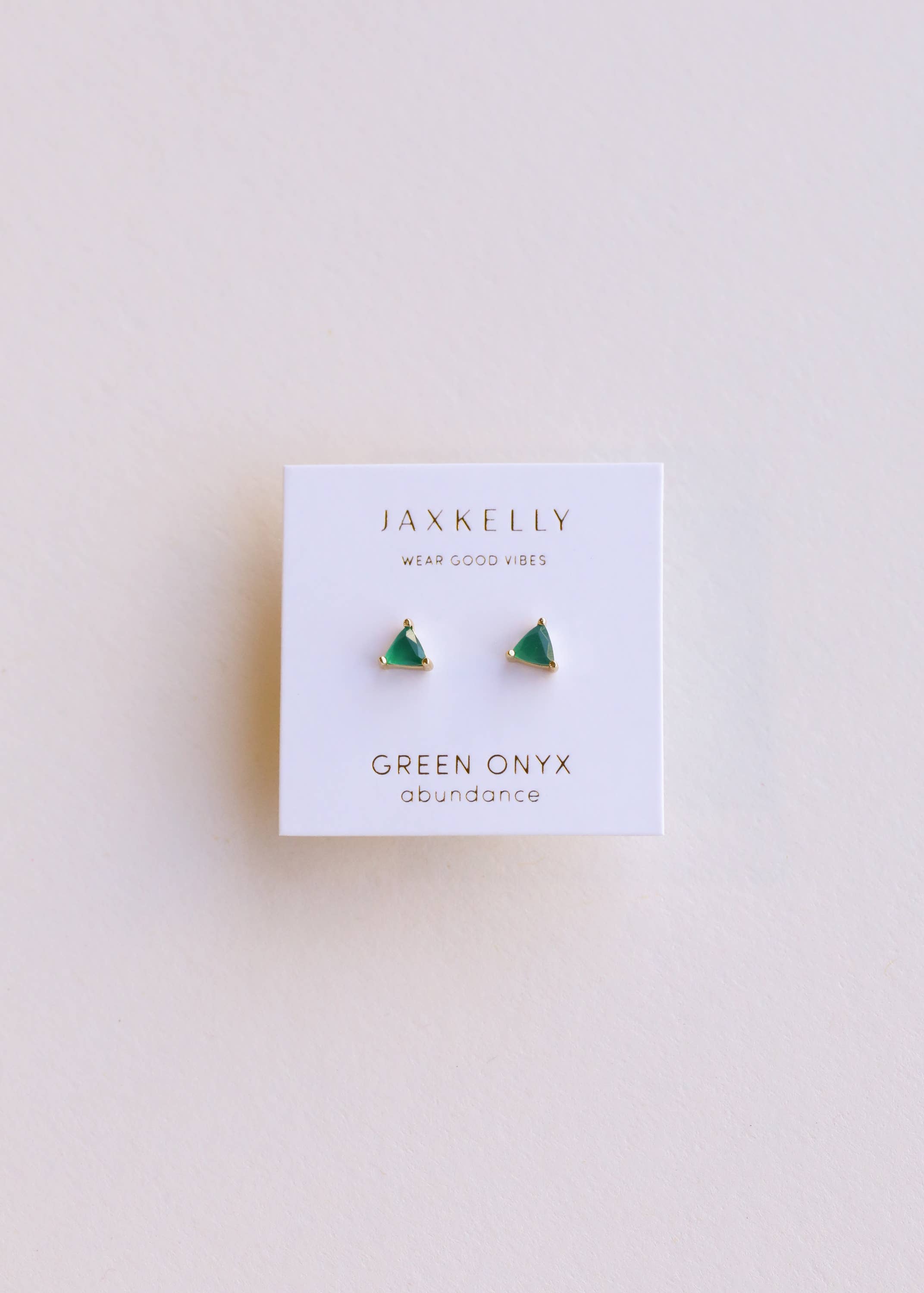 Mini Energy Gem Earring - Green Onyx